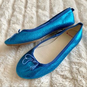 J.Crew Crewcuts blue glitter shoes girl 13